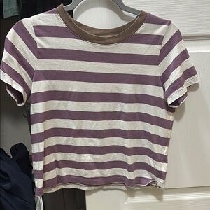 Madewell Striped Boxy Crop Tee